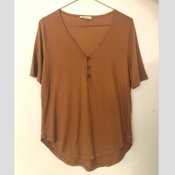 Madewell Tops - Madewell Mustard/Gold Rust Tee